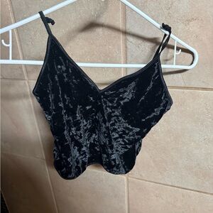 Velvet Black Crop Top